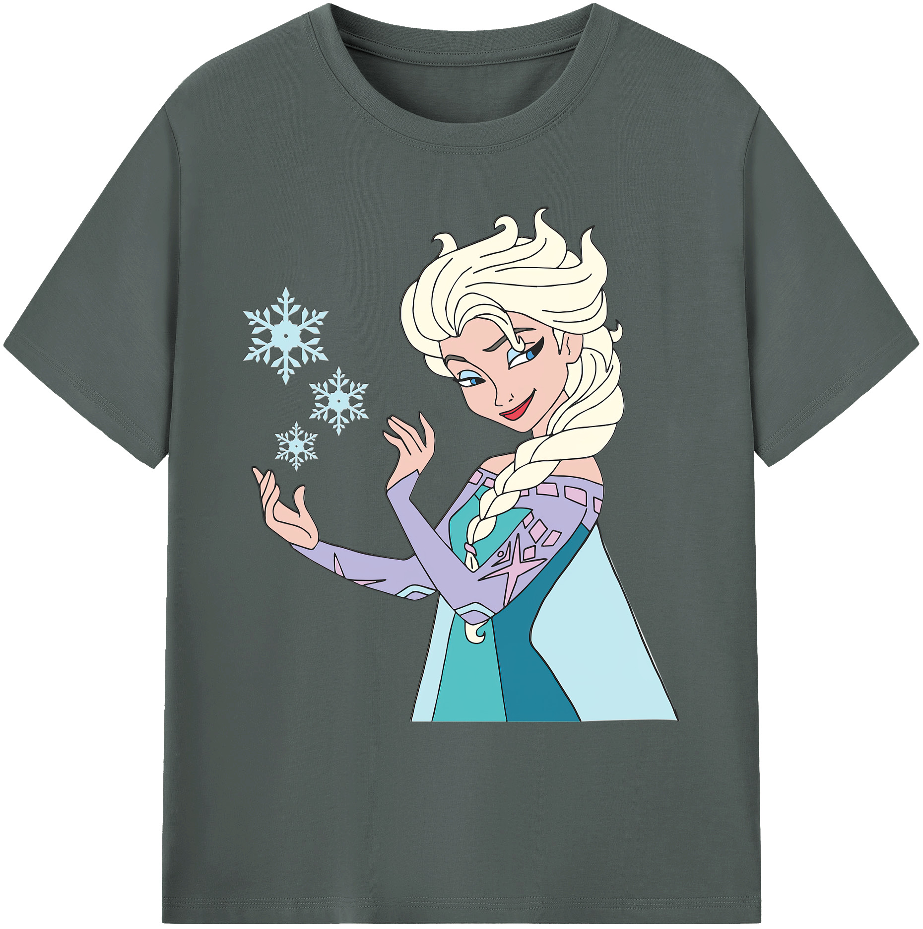 （画像用） アナと雪の女王 アンナ エルサ Frozen Anna Elsa 綿100％ メンズ半袖Tシャツ｜肌触りやわらか＆通気性